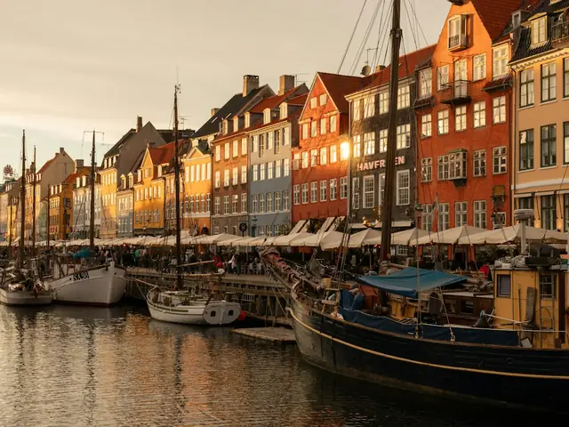 The painted houses and boats of Nyhavn in Copenhagen