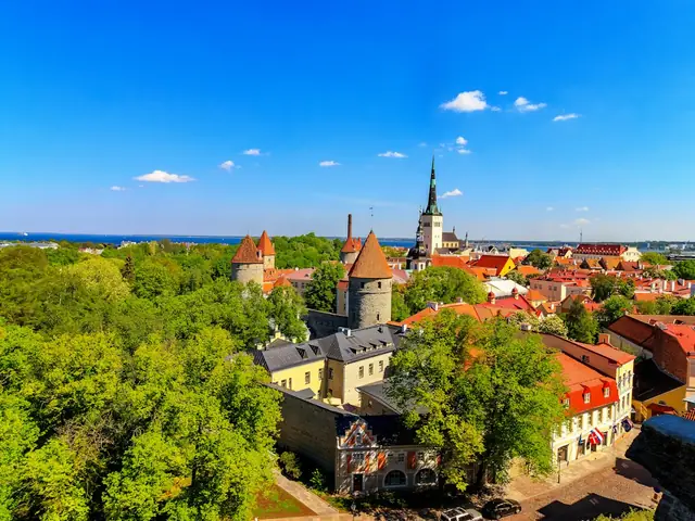 The towers and roofs of Tallinn’s Old Town