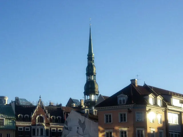 The spire of St Peter’s Church in Riga