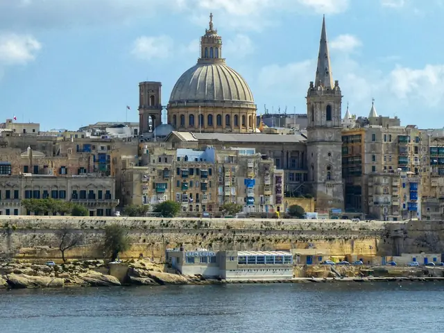 The skyline of Valletta with the Carmelite Church dome