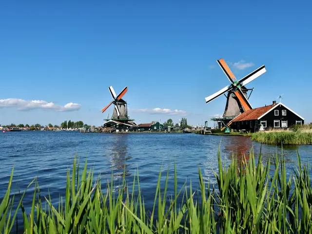 Windmills on the water at Zaanse Schans, Zaandam