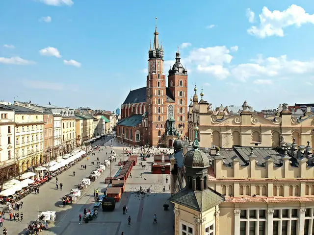 St Mary’s Basilica over the main square in Kraków