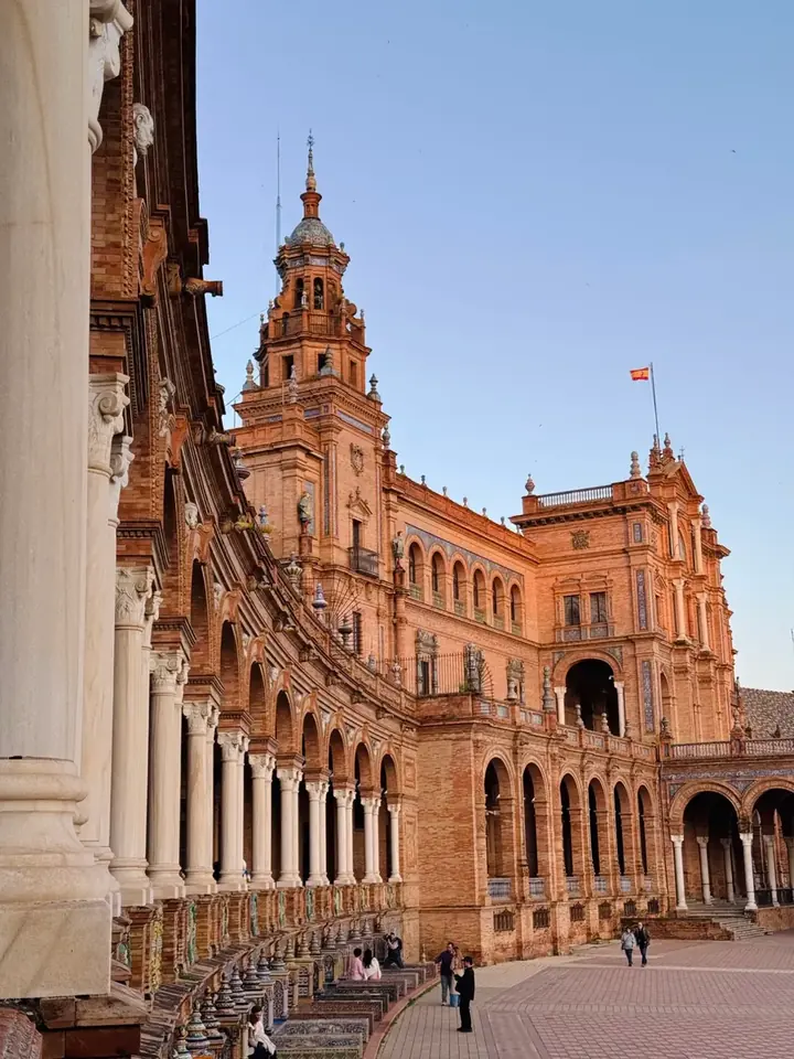Plaza de España in Seville at sunset